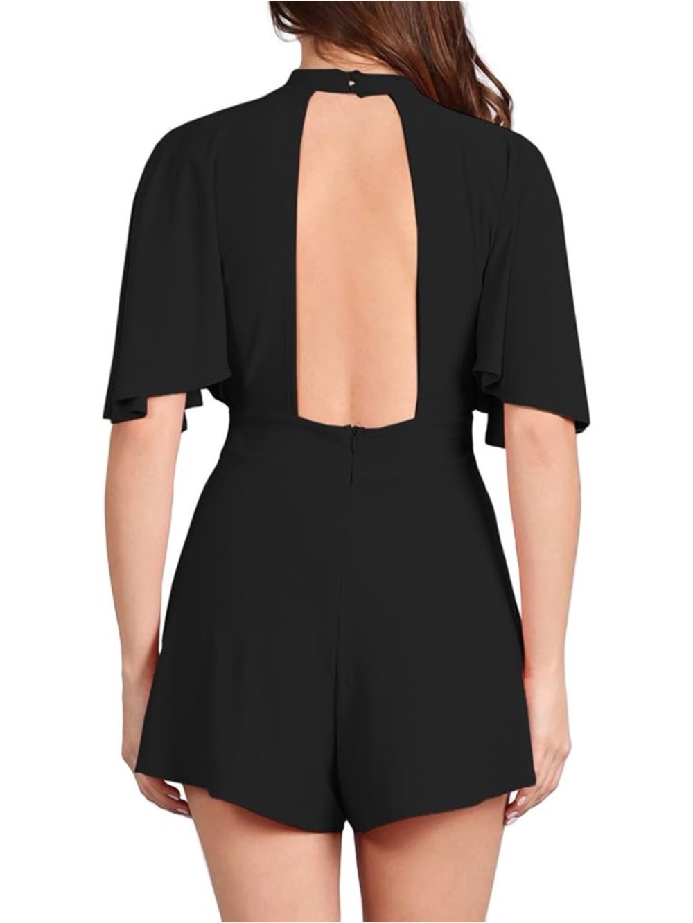 Express Open-Back Black Romper
